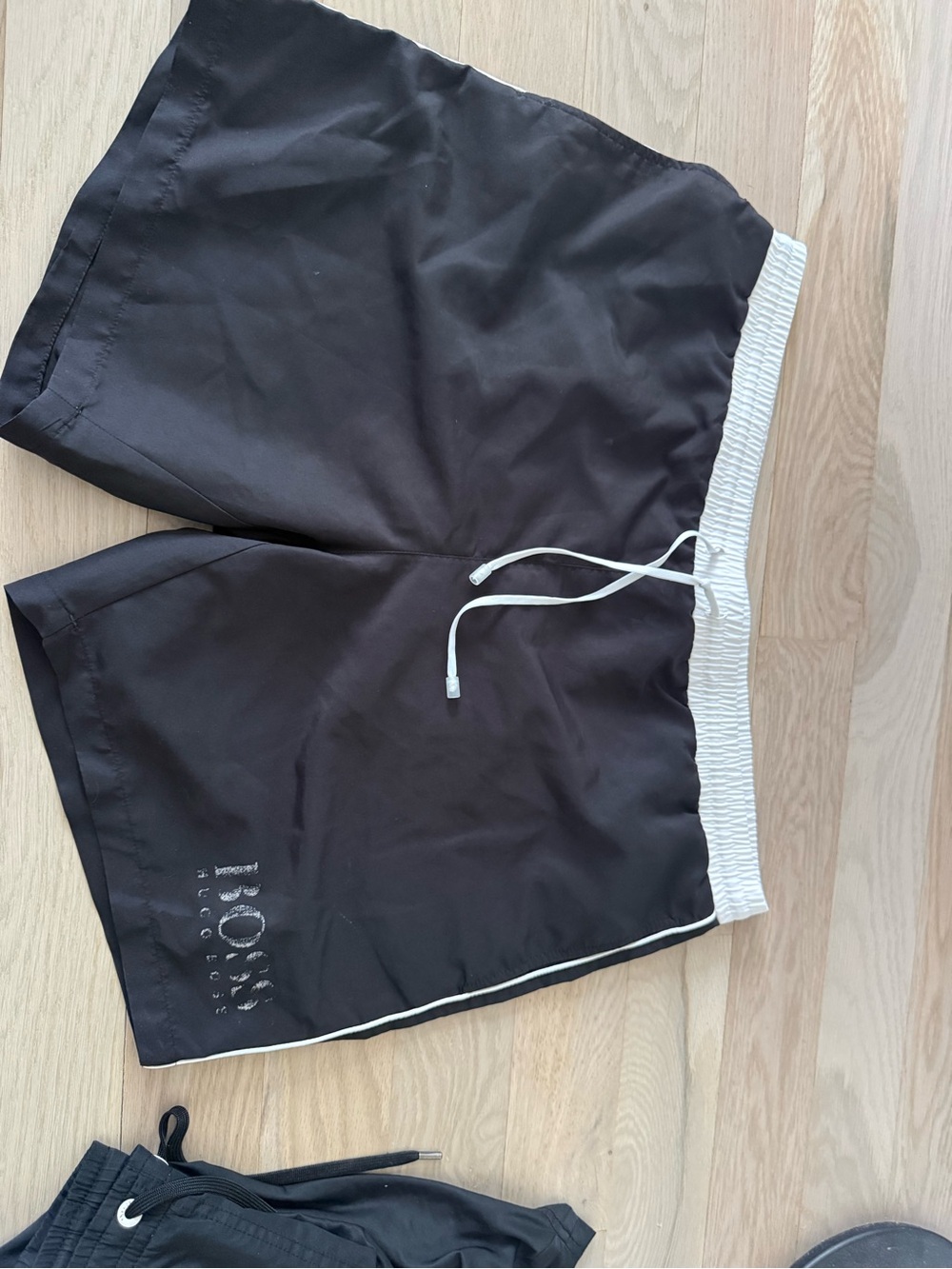 Boss Black Swim Trunks with White Waistband